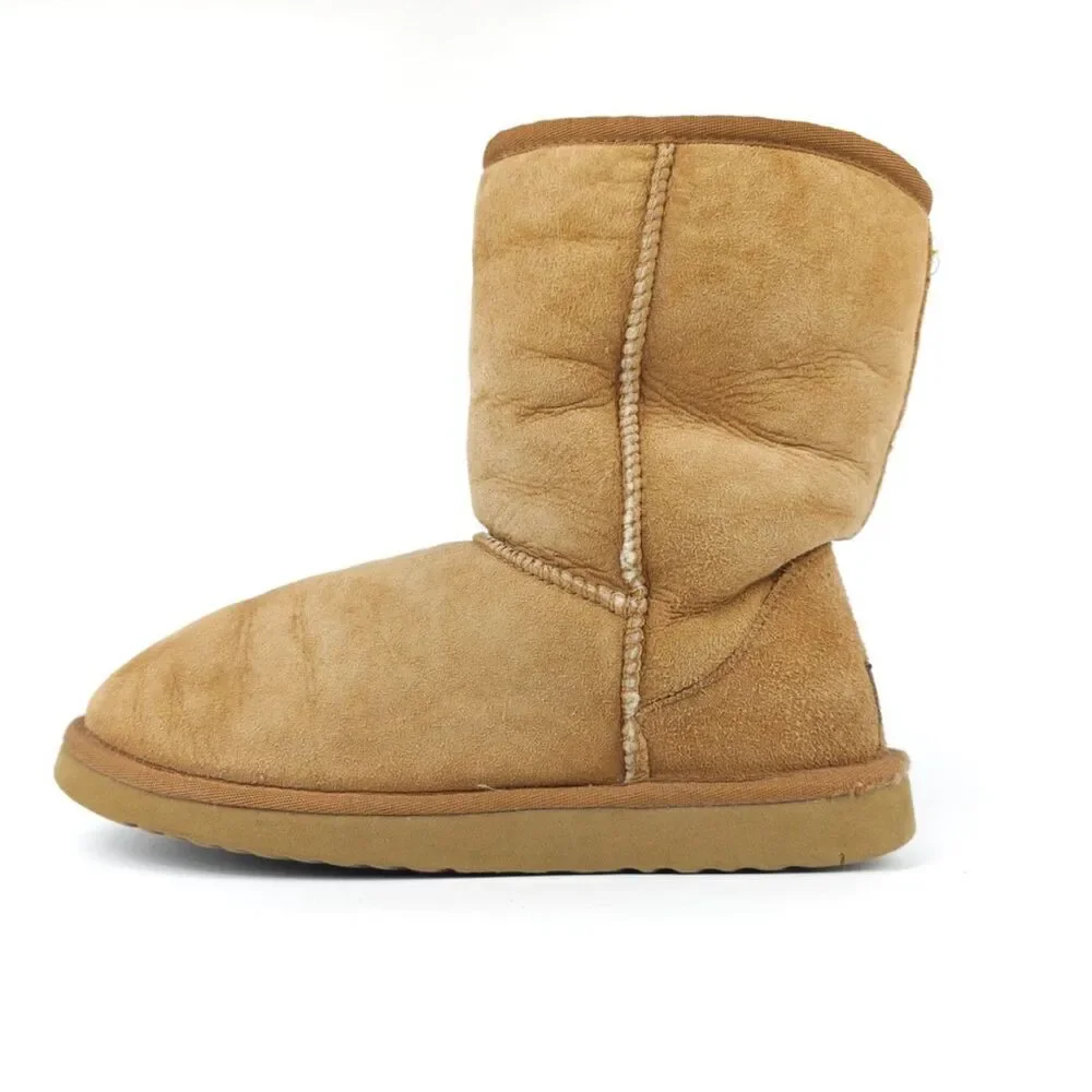 UGG Classic Short Ankle Boot Lambskin Suede Sherpa Fur Ankle 90s Y2k Chestnut 8